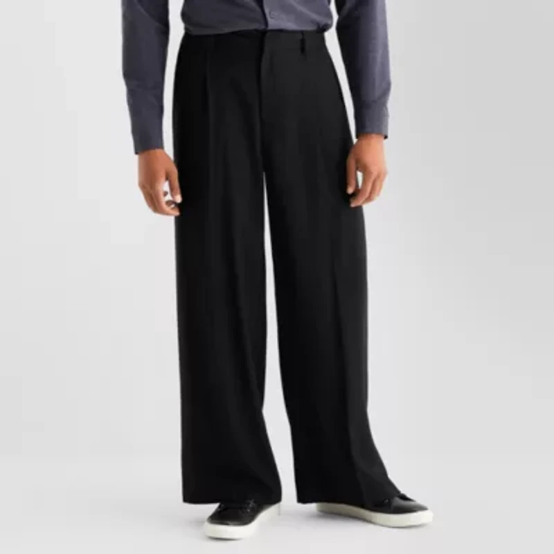 Stylus At Ease Wide Leg\N Mens Pleated Pant