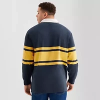 Arizona Mens Big and Tall Long Sleeve Rugby Polo