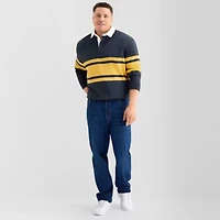 Arizona Mens Big and Tall Long Sleeve Rugby Polo