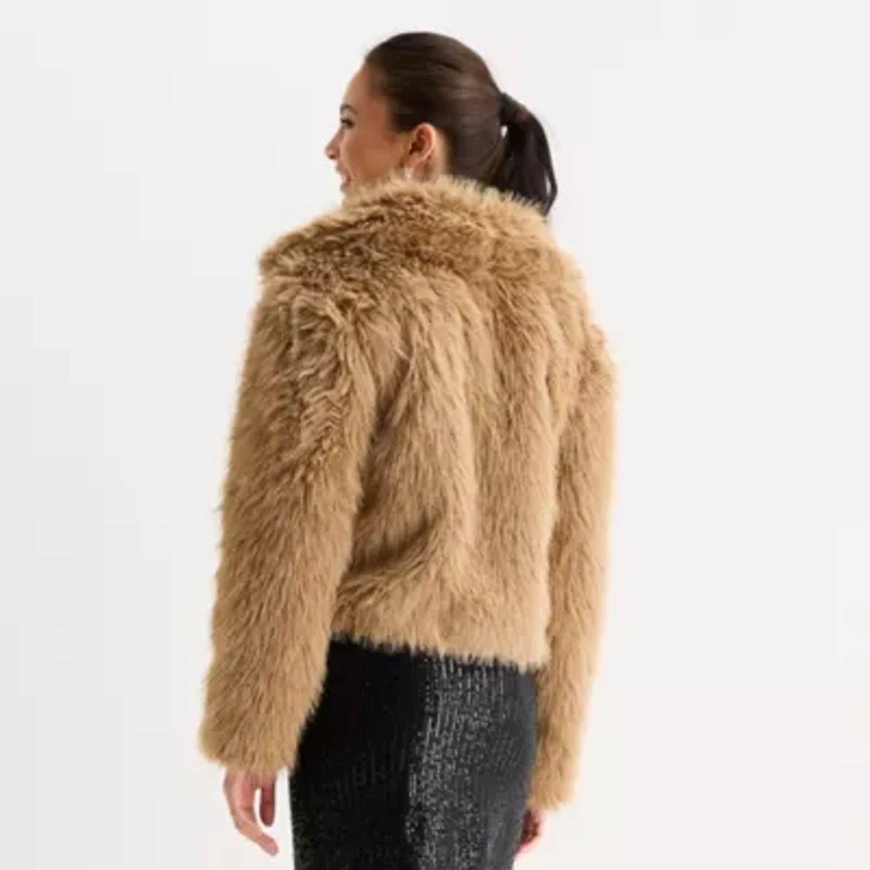 Forever 21 Womens Juniors Faux Fur Midweight Bomber Coat