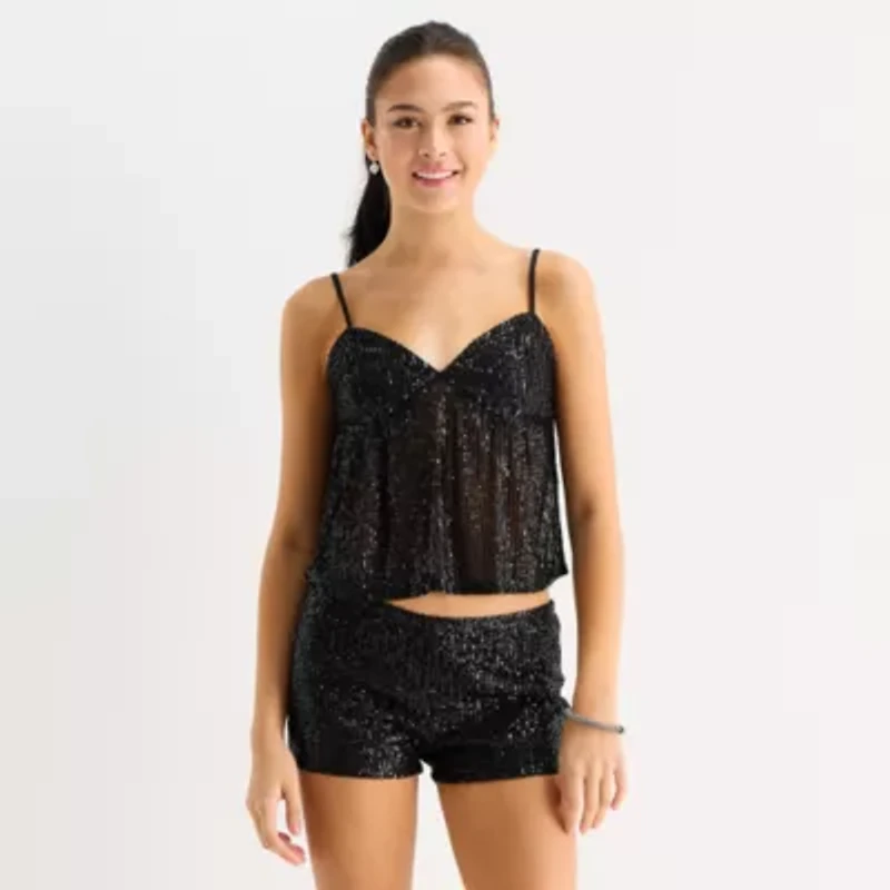 Forever 21 Womens Juniors Sweetheart Neck Sleeveless Babydoll Top