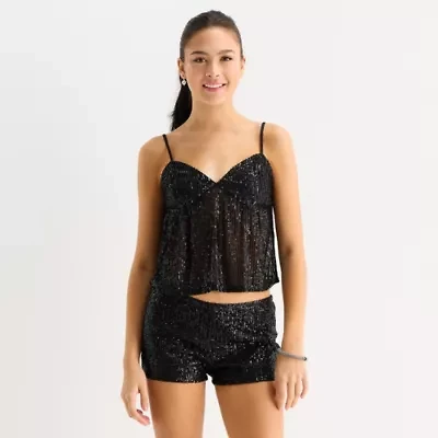 Forever 21 Womens Juniors Sweetheart Neck Sleeveless Babydoll Top