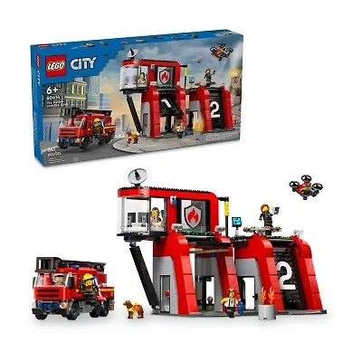 LEGO® City Fire Station Building Blocks 843-pc.