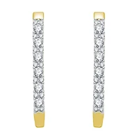 (H-I / I1) Womens 1/2 CT. T.W. Lab Grown White Diamond 10K Gold 22.4mm Hoop Earrings