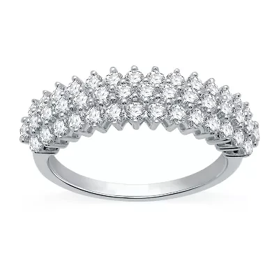 (H-I / I1) Womens 2MM 1 CT. T.W. Lab Grown White Diamond 10K Gold Band