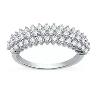 (H-I / I1) Womens 2MM 1 CT. T.W. Lab Grown White Diamond 10K Gold Band