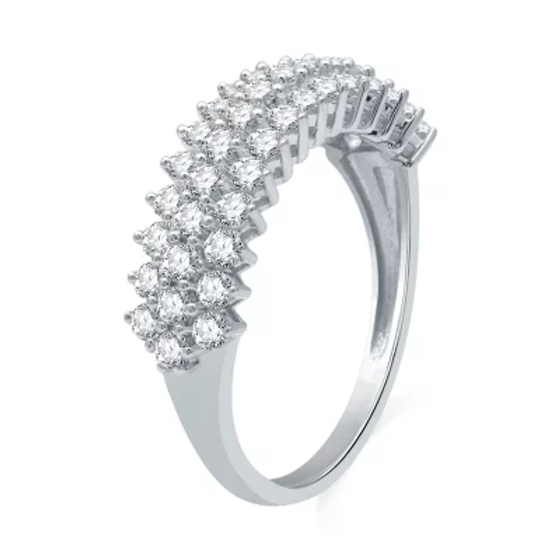 (H-I / I1) Womens 2MM 1 CT. T.W. Lab Grown White Diamond 10K Gold Band