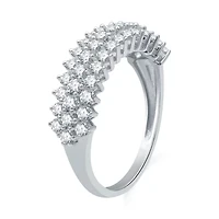 (H-I / I1) Womens 2MM 1 CT. T.W. Lab Grown White Diamond 10K Gold Band