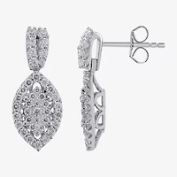 Diamond Blossom (H-I / I1) Womens 1 CT. T.W. Lab Grown White Diamond 10K White Gold Marquise Drop Earrings