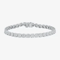 (H-I / I1) Womens 4 CT. T.W. Lab Grown White Diamond 10K White Gold 7.25 Inch Tennis Bracelet