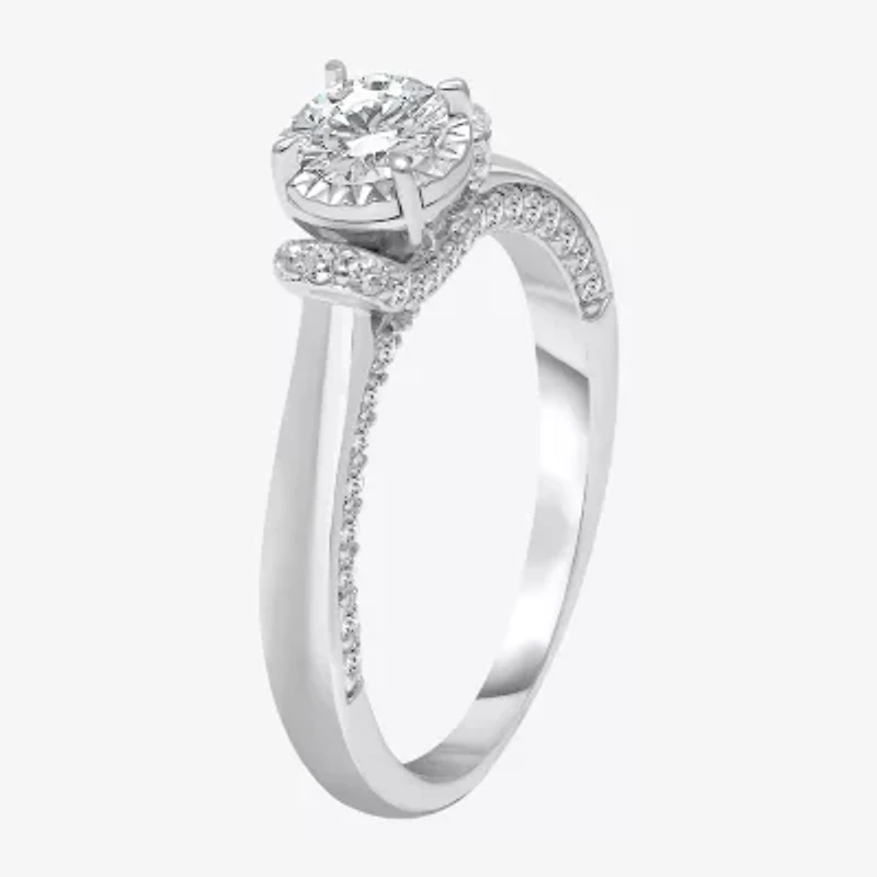(I / I1) Womens 1 CT. T.W. Lab Grown White Diamond 10K Gold Round Solitaire Engagement Ring