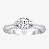 (I / I1) Womens 1 CT. T.W. Lab Grown White Diamond 10K Gold Round Solitaire Engagement Ring