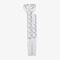 (H-I / SI1-SI2) Signature By Modern Bride Womens 2 CT.TW Lab Grown White Diamond 14K Gold Side Stone Bridal Set