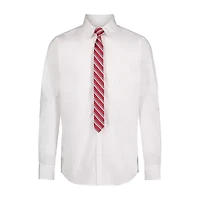 Van Heusen Little & Big Kid Boys Adaptive Long Sleeve Point Collar Shirt + Tie Set