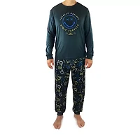 SmileyWorld Mens Crew Neck Long Sleeve 2-pc. Pajama Sets