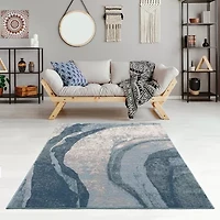Madison Park Kathryn Abstract Wave Machine Woven Skid Resistant Indoor Rectangular Area Rug