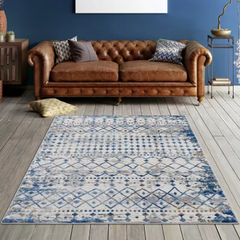 Madison Park Reese Soft Textural Waves Machine Woven Skid Resistant Indoor Rectangular Area Rug