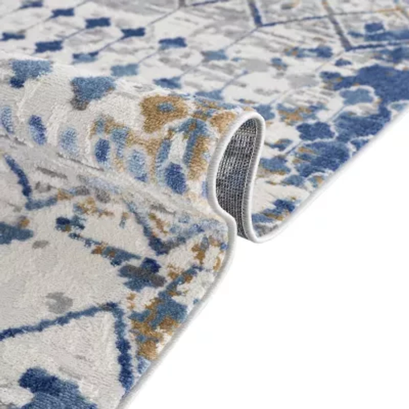 Madison Park Reese Soft Textural Waves Machine Woven Skid Resistant Indoor Rectangular Area Rug