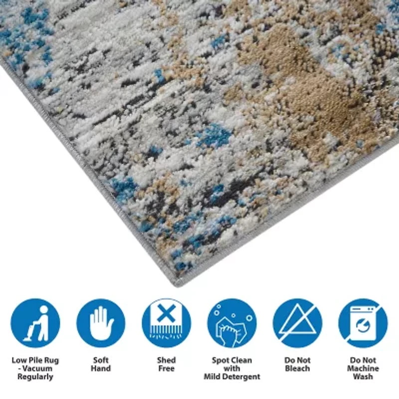 Madison Park Amelia Abstract Machine Woven Skid Resistant Indoor Rectangular Area Rug
