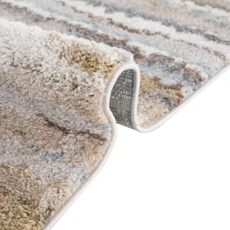 Madison Park Cadence Cozy Shag Abstract Machine Woven Skid Resistant Indoor Rectangular Area Rug