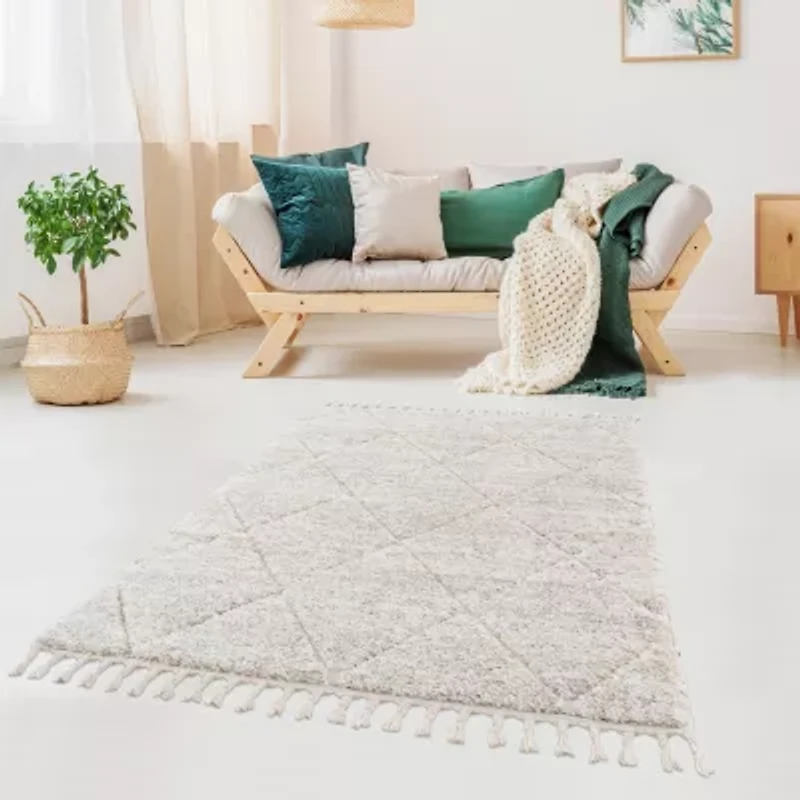 Madison Park Sophia Talas Shag Diamond Machine Woven Skid Resistant Indoor Rectangular Area Rug