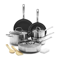 GreenPan Chatham Healthy Tri-Ply Stainless Steel Ceramic Non-Stick 12-pc. Cookware Set