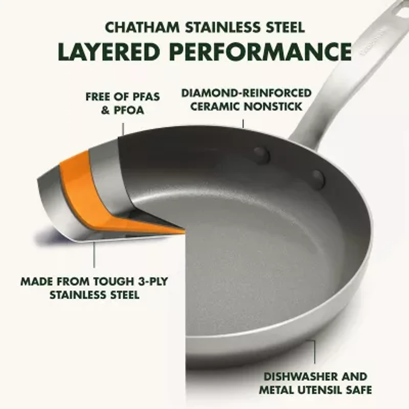 GreenPan Chatham Healthy Tri-Ply Stainless Steel Ceramic Non-Stick 12-pc. Cookware Set