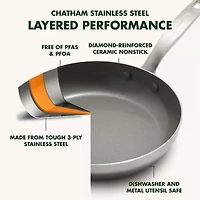 GreenPan Chatham Healthy Tri-Ply Stainless Steel Ceramic Non-Stick 12-pc. Cookware Set
