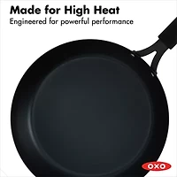 OXO Black Steel 12" Frying Pan with Silicone Sleeve