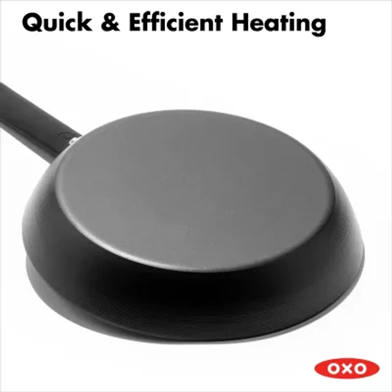 OXO Black Steel 12" Frying Pan with Silicone Sleeve