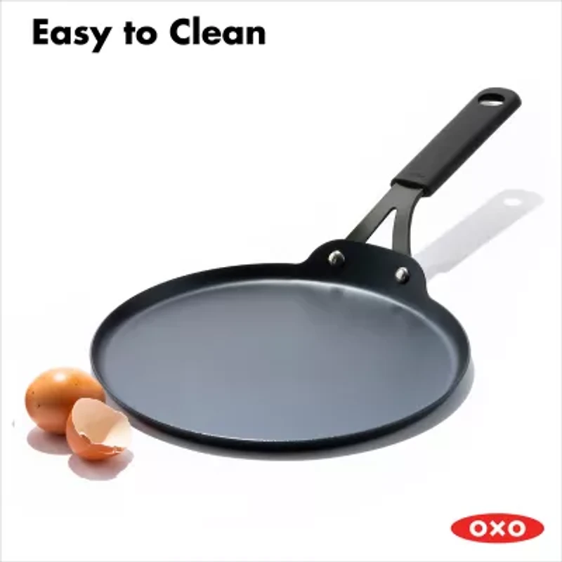 OXO Black Steel 10" Crepe Pan with Silicone Sleeve