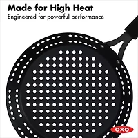 OXO Black Steel 12" BBQ Frying Pan with Silicone Sleeve
