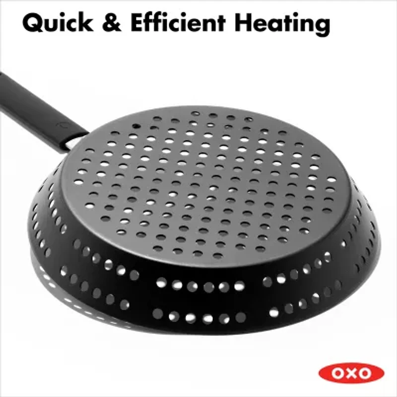OXO Black Steel 12" BBQ Frying Pan with Silicone Sleeve