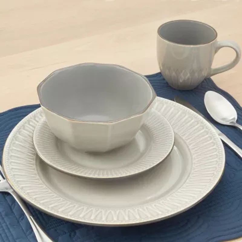 Baum Wrenna Grey 16-pc. Ceramic Dinnerware Set