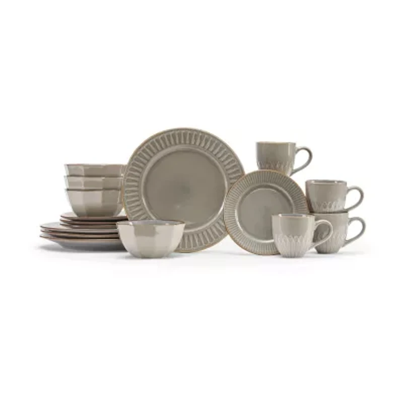 Baum Wrenna Grey 16-pc. Ceramic Dinnerware Set