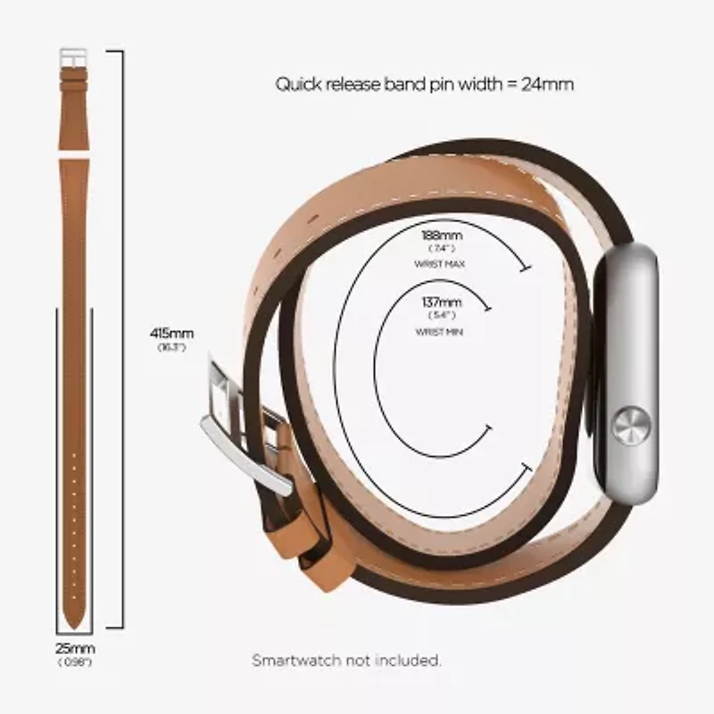 Itouch Air 4 Band Unisex Adult Brown Leather Watch Band Jmta4-Strap-S28