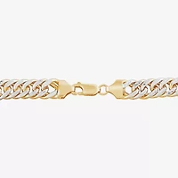 Mens 14K Gold 9 Inch Hollow Curb Chain Bracelet