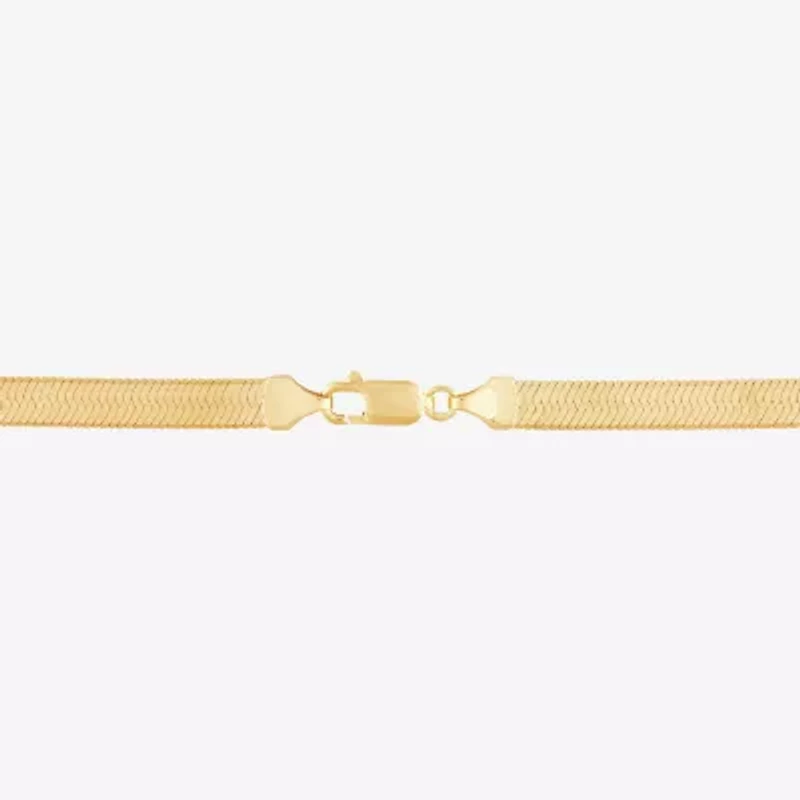 Made in Italy Womens 14K Gold 18 Inch Herringbone Chain Necklace