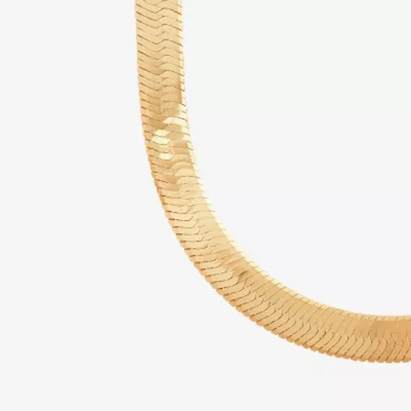 Made in Italy Womens 14K Gold 18 Inch Herringbone Chain Necklace