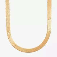 Made in Italy Womens 14K Gold 18 Inch Herringbone Chain Necklace