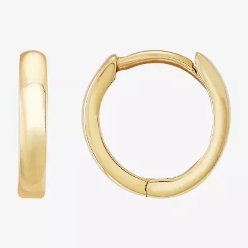 Girls 14K Gold 9.5mm Round Hoop Earrings