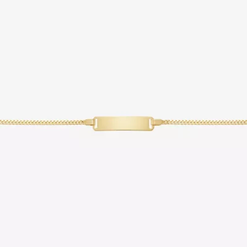 Girls 14K Gold 5 1/2 Inch Solid Curb Id Bracelet