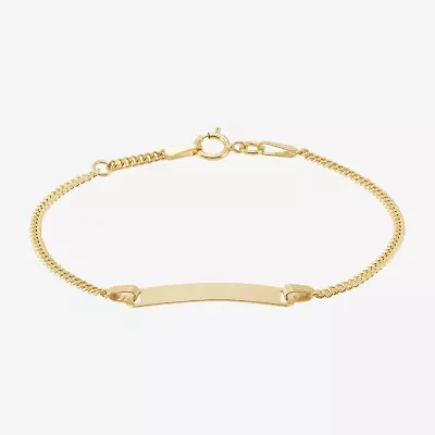 Girls 14K Gold 5 1/2 Inch Solid Curb Id Bracelet
