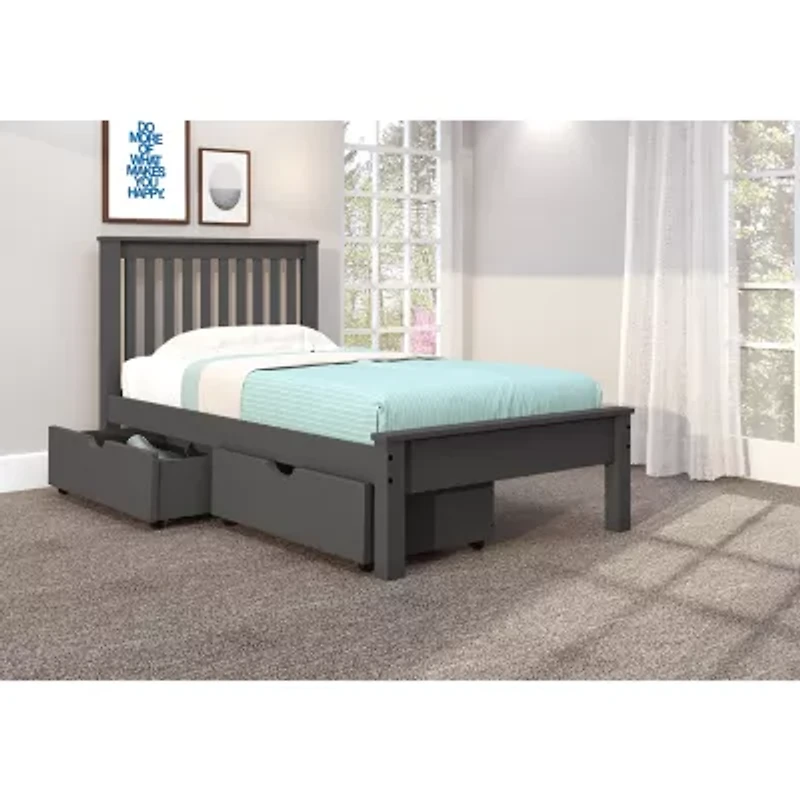 Contempo Mission Twin Bed With Dual Underbed Drawers