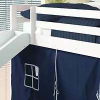 Tent Twin Low Loft Bed with Slide &