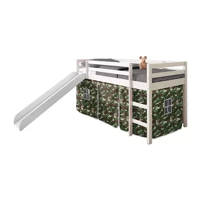 Tent Twin Low Loft Bed with Slide &