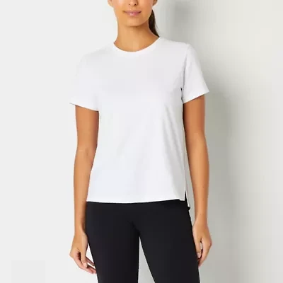 Xersion Womens Cotton Crew Neck Short Sleeve T-Shirt Tall