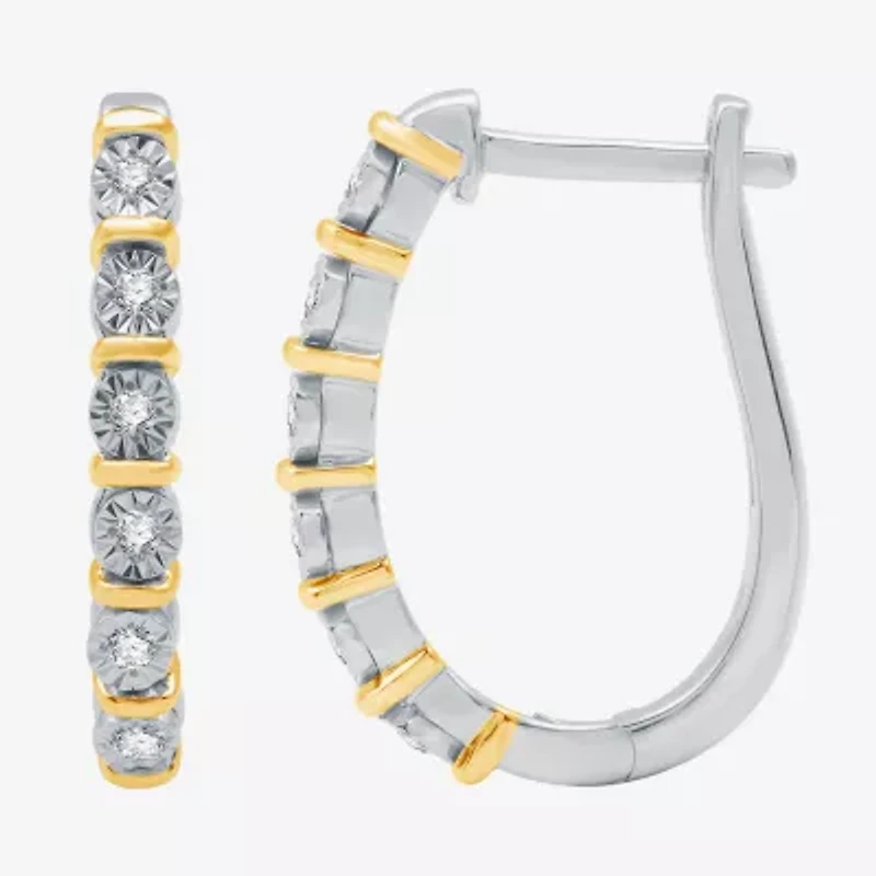 Yes, Please! Womens 1/10 CT. T.W. Natural White Diamond 14K Gold Over Silver Sterling Silver Round 2 Pair Earring Set