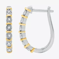 Yes, Please! Womens 1/10 CT. T.W. Natural White Diamond 14K Gold Over Silver Sterling Silver Round 2 Pair Earring Set