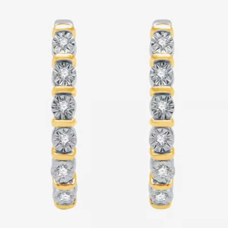Yes, Please! Womens 1/10 CT. T.W. Natural White Diamond 14K Gold Over Silver Sterling Silver Round 2 Pair Earring Set